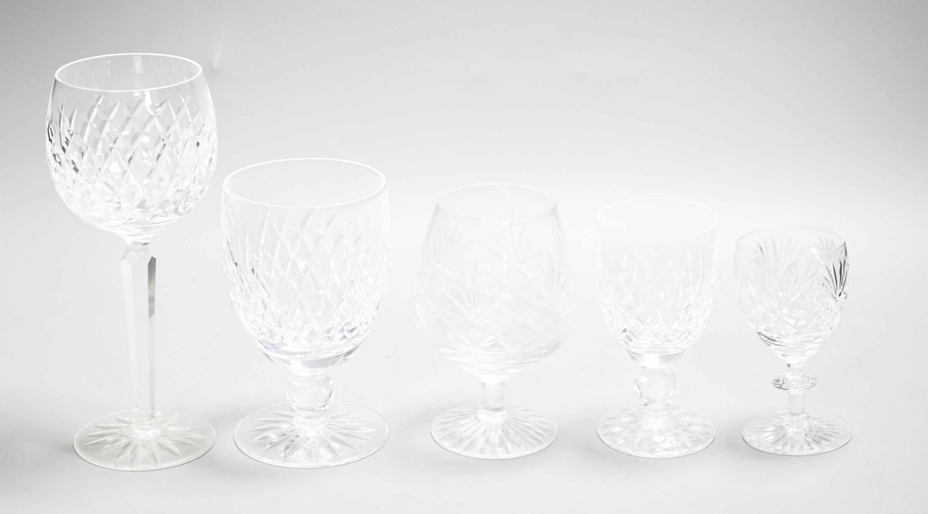 Selected Waterford and other drinking glasses and bowls